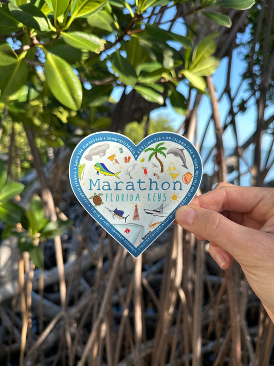 Marathon Heart Sticker