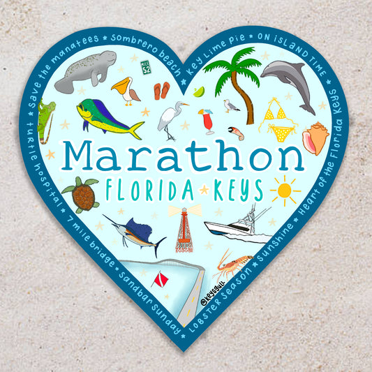 Marathon Heart Sticker